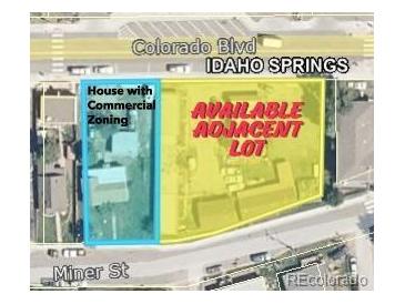 Aerial view of commercial lot and adjacent property at 2752 Miner St, Idaho Springs, CO 80452