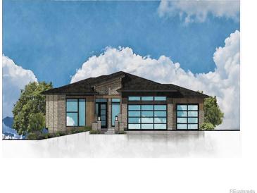 Modern home design with a sleek, contemporary facade at 6521 S Harlan Ct, Littleton, CO 80123