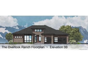 Exterior rendering of the Overlook Ranch floorplan, Elevation 3B at 6551 S Harlan Ct, Littleton, CO 80123