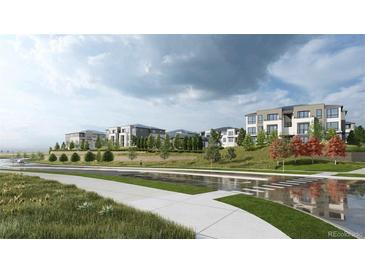 Modern building exterior with luxury apartment homes at 11930 Soprano Cir # 201, Lone Tree, CO 80134