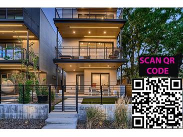 Modern three-story home with balcony and fenced yard at 3232 W 16Th Ave, Denver, CO 80204