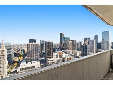 Stunning panoramic city skyline view from a high-rise balcony at 1020 15Th St # 37I, Denver, CO 80202