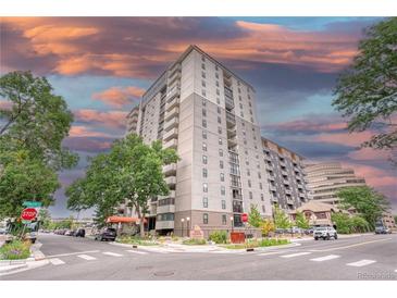 Exterior view of a multi-story condominium building at 2 Adams St # 1204, Denver, CO 80206