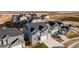 Aerial view of the property, showcasing the home's location in a new development at 9302 Quaker St, Arvada, CO 80007