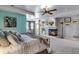 Bright and airy main bedroom with fireplace and plenty of light at 10364 Carriage Club Dr, Lone Tree, CO 80124