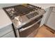 Stainless steel gas range with griddle at 21124 E 63Rd Dr, Aurora, CO 80019