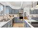 Updated kitchen with stainless steel appliances and gray cabinets at 4109 S Acoma St, Englewood, CO 80110