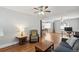 Open living space with hardwood floors at 1538 Oneida St, Denver, CO 80220