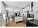 Modern kitchen with granite countertops, stainless steel appliances, and white cabinets at 1538 Oneida St, Denver, CO 80220