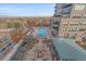 Relaxing pool area with fire pit and seating at 1650 Fillmore St # 1006, Denver, CO 80206