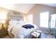 Spacious main bedroom with a plush bed, large window, and stylish decor at 11255 E 25Th Ave, Aurora, CO 80010
