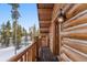 Private balcony with wooden railing and mountain views at 878 American Way, Breckenridge, CO 80424