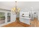 Modern kitchen with island and stainless steel appliances at 4381 Cheyenne Dr, Larkspur, CO 80118