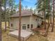 House exterior showcasing a patio and surrounding trees at 4381 Cheyenne Dr, Larkspur, CO 80118
