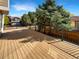 Composite deck with metal railings, offering backyard access at 16130 Pitchford Pl, Parker, CO 80134