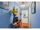 Inviting entryway with wood floors and stained glass door at 1350 Josephine St # 401, Denver, CO 80206