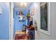 Entryway with wood floors, stained glass door and decor at 1350 Josephine St # 401, Denver, CO 80206