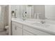 Clean bathroom with double vanity and shower at 13960 Scarlet Sage Ln, Parker, CO 80134