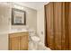 Basement bathroom with toilet and vanity at 6885 E Arizona Avenue # D, Denver, CO 80224