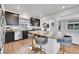 Open concept kitchen with island seating and stainless steel appliances at 4072 N Rome St, Aurora, CO 80019
