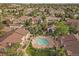 Aerial view of Pinnacle Ranch community, showing homes, pool, and landscaping at 10165 E Carolina Pl # 102, Aurora, CO 80247