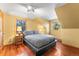 Simple bedroom with a platform bed and hardwood floors at 654 County Road 672, Breckenridge, CO 80424