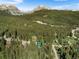 Wide aerial view showcasing the home's location in a mountain neighborhood at 654 County Road 672, Breckenridge, CO 80424