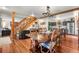 Open dining area with a farmhouse table and view of the kitchen at 654 County Road 672, Breckenridge, CO 80424