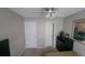 Bedroom with double closets and neutral decor at 19608 E 58Th Pl, Aurora, CO 80019