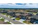 Aerial view of a suburban street, showcasing new homes at 8378 E 132Nd Pl, Thornton, CO 80602