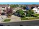 Aerial view of a two-story house with a green facade at 6988 S Riverwood Way, Aurora, CO 80016