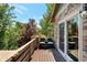 Deck with seating area and view of trees at 6988 S Riverwood Way, Aurora, CO 80016