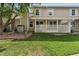 Exterior view of the townhome with landscaping and a covered patio at 3228 S Xanadu St, Aurora, CO 80014