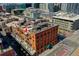 Building with rooftop deck and city views, shown in an aerial shot at 1792 Wynkoop St # 502, Denver, CO 80202