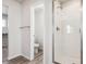 Clean bathroom with a toilet and a walk-in shower at 3362 N Highlands Creek Pkwy, Aurora, CO 80019