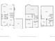 Floor plans of a three-level home showing the layout of each floor, including bedrooms, bathrooms, kitchen, living areas, and garage at 5977 S Odessa Cir, Centennial, CO 80015