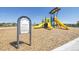 Welcome sign at the entrance to the playground at 9859 Biscay St, Commerce City, CO 80022