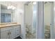 Full bathroom with shower/tub combo and updated vanity at 1745 W 102Nd Ave, Thornton, CO 80260