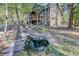 Landscaped yard with a small pond at 1065 Independence Dr, Larkspur, CO 80118