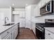 Close-up view of the kitchen's stainless steel appliances and quartz countertops at 3453 N Irvington St, Aurora, CO 80019