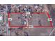 Large lot aerial view, 672' x 208' lot size at 12380 York St, Thornton, CO 80241