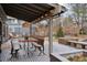 Covered patio with a dining table, string lights, and built-in seating at 5262 E Maplewood Pl, Centennial, CO 80121