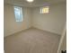 Spacious finished basement bedroom with neutral carpeting and large windows at 3001 S Marion St, Englewood, CO 80113