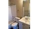 Clean bathroom with a bathtub, toilet, and vanity at 137 S Bedford Ave, Castle Rock, CO 80104