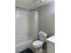 Bathroom with tub, toilet, and shower at 14602 E 2Nd Ave # 109C, Aurora, CO 80011