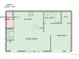 One-bedroom floor plan including kitchen and bath at 6705 S Field St # 803, Littleton, CO 80128
