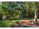 Private backyard oasis with lush greenery and storage shed at 1575 S Clermont St, Denver, CO 80222