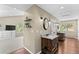 Double vanity bathroom with granite countertops and a modern design at 12171 S Critchell Ln, Littleton, CO 80127