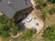 Aerial view of the home's patio, firepit, and landscaping at 12171 S Critchell Ln, Littleton, CO 80127