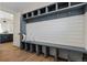 Stylish mudroom with built-in bench and storage at 44035 Pony Express Ct, Elizabeth, CO 80107